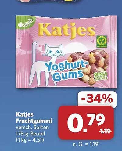 Katjes Fruchtgummi versch. Sorten 175-g-Beutel