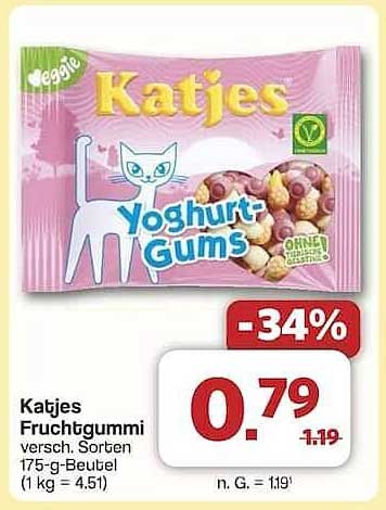 Katjes Fruchtgummi Yoghurt-Gums 175-g-Beutel