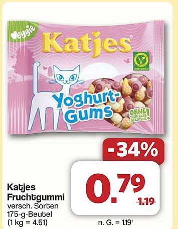 Katjes Fruchtgummi Yogurt-Gums 175g - jetzt nur 0,79€