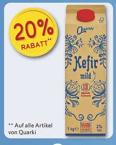 Kefir mild von Quarki - 20% Rabatt auf alle Artikel