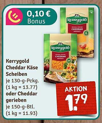 Kerrygold Cheddar Käse Scheiben oder Cheddar gerieben