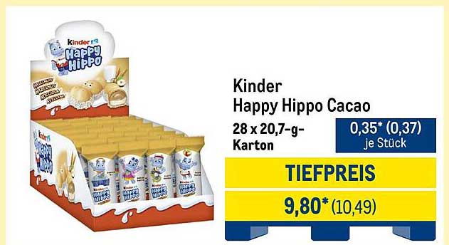 Kinder Happy Hippo Cacao – 28 x 20,7-g-Karton