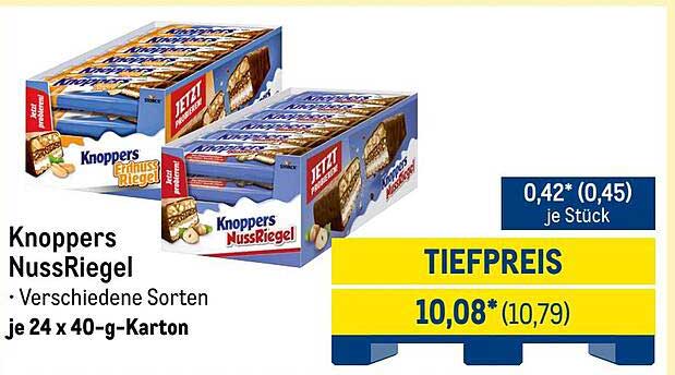 Knoppers NussRiegel - Verschiedene Sorten je 24 x 40-g-Karton