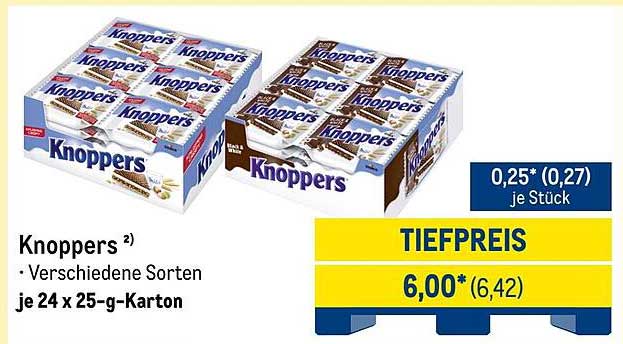 Knoppers - Verschiedene Sorten je 24 x 25-g-Karton