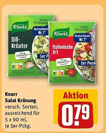 Knorr Salat Krönung in verschiedenen Sorten, 5 x 90 ml