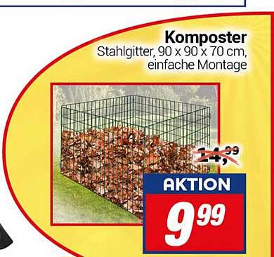 Komposter Stahlgitter, 90 x 90 x 70 cm, einfache Montage