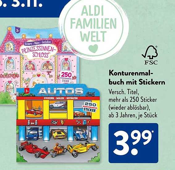 Konturenmalbuch mit Stickern
