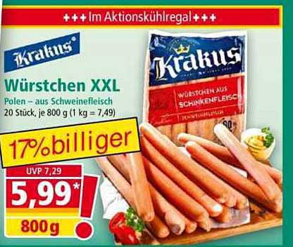 Krakus Würstchen XXL – 800 g für nur 5,99 €!