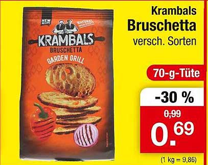 Krambals Bruschetta 70-g-Tüte, versch. Sorten