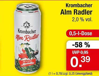 Krombacher Alm Radler 0,5 l Dose