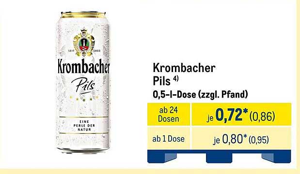 Krombacher Pils 0,5-l-Dose (zzgl. Pfand)