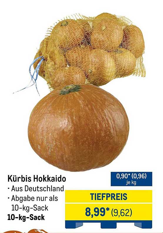 Kürbis Hokkaido - 10-kg-Sack