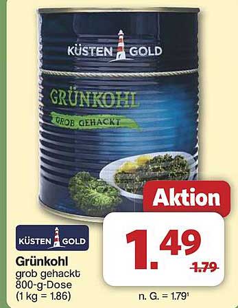 Küsten Gold Grünkohl grob gehackt 800-g-Dose