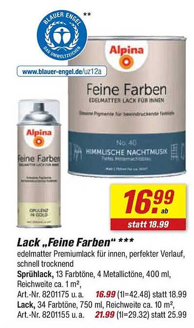 Lack „Feine Farben“ - edelmatte Premiumfarbe für innen
