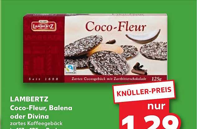 LAMBERTZ Coco-Fleur, Balena oder Divina zartes Kaffeegebäck
