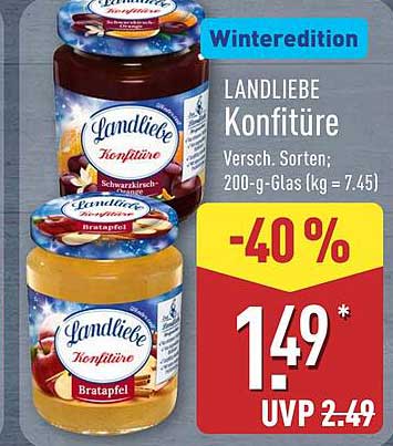 LANDLIEBE Konfitüre in verschiedenen Sorten – Winteredition
