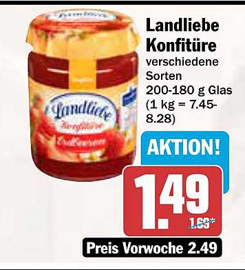 Landliebe Konfitüre verschiedene Sorten 200-180 g Glas