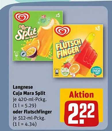 Langnese Cuja Mara Split oder Flutschfinger