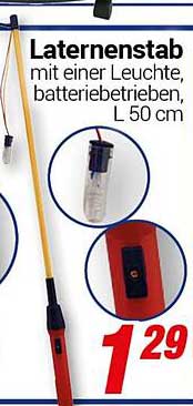 Laternenstab mit einer Leuchte, batteriebetrieben, L 50 cm