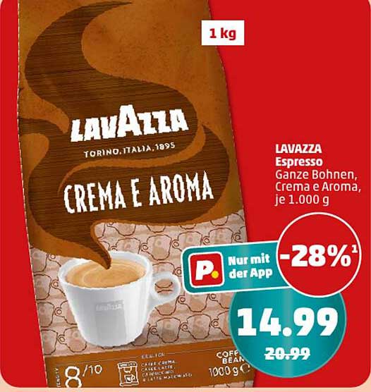 LAVAZZA Espresso Ganze Bohnen, Crema e Aroma, je 1.000 g