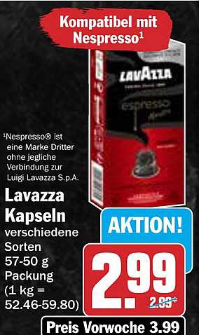 Lavazza Kapseln verschiedene Sorten 57-50 g Packung