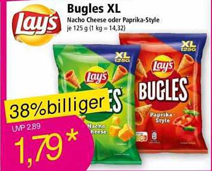 Lay's Bugles XL – Nacho Cheese oder Paprika-Style