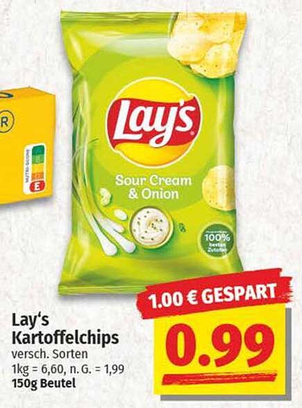 Lay's Kartoffelchips Sour Cream & Onion 150g für nur 0,99 €