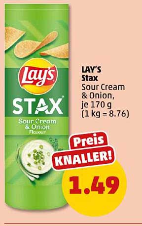 LAY'S Stax Sour Cream & Onion, je 170 g