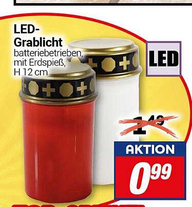 LED-Grablicht batterie betrieben, mit Erdpieß, H 12 cm