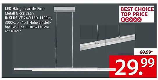LED-Hängelampe Fine - Metall Nickel satin