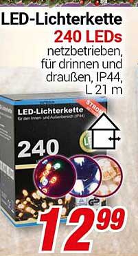 LED-Lichterkette 240 LEDs, netzbetrieben, für drinnen und draußen, IP44, L 21 m