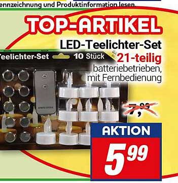 LED-Teelichter-Set 21-teilig mit Fernbedienung