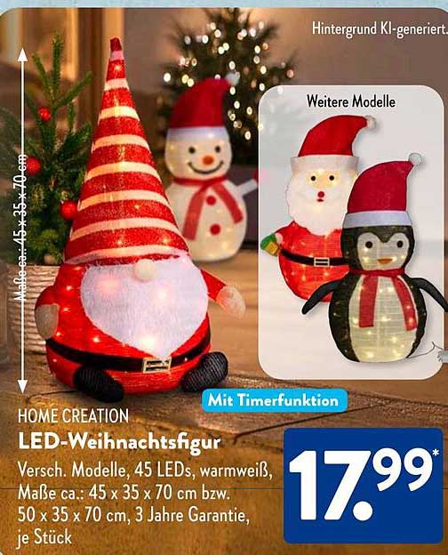 LED-Weihnachtsfigur mit Timerfunktion von Home Creation