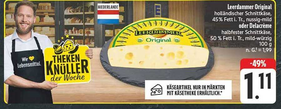 Leerdammer Original holländischer Schnittkäse, 45% Fett i. Tr., nussig-mild