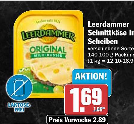 Leerdammer Schnittkäse in Scheiben