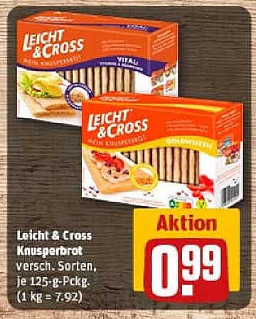 Leicht & Cross Knusperbrot - Verschiedene Sorten, je 125 g-Packung