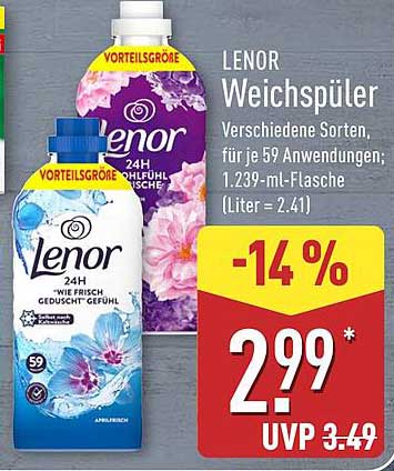 LENOR Weichspüler - Verschiedene Sorten, 1.239-ml-Flasche