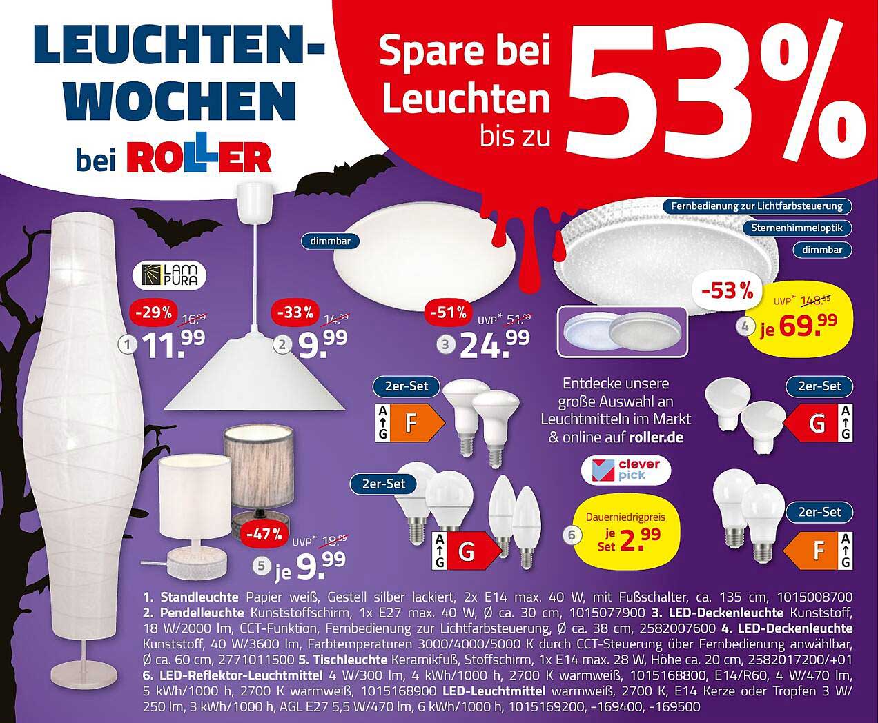 Leuchten-Wochen bei ROLLER - bis zu 53% sparen!