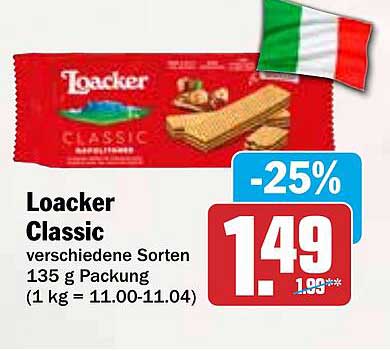 Loacker Classic verschiedene Sorten 135 g Packung