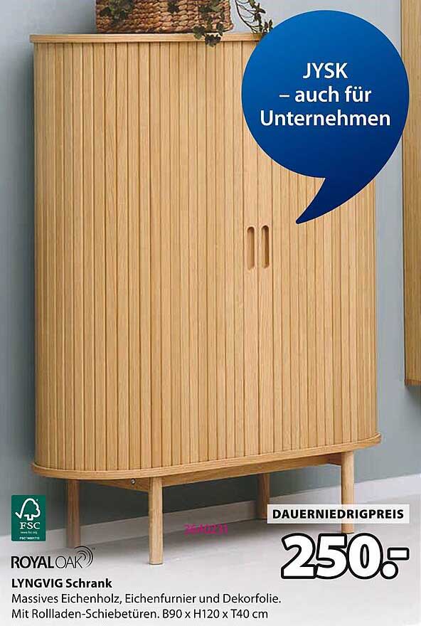 LYNGVIG Schrank - Massives Eichenholz, Eichenfurnier und Dekorfolie