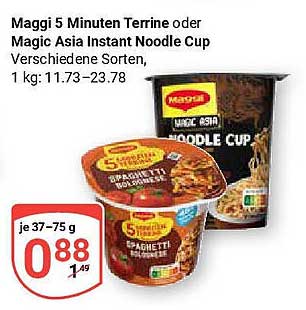 Maggi 5 Minuten Terrine oder Magic Asia Instant Noodle Cup