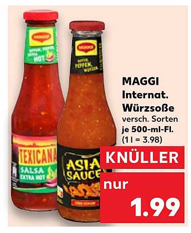 MAGGI Internat. Würzsoße verschiedene Sorten je 500-ml-Fl.