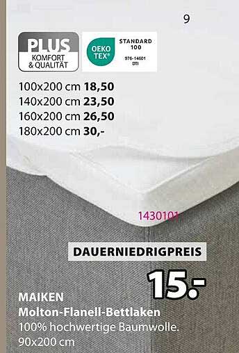 MAIKEN Molton-Flanell-Bettlaken 100% hochwertige Baumwolle