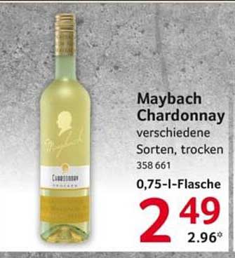 Maybach Chardonnay, 0,75-l-Flasche, verschiedene Sorten, trocken