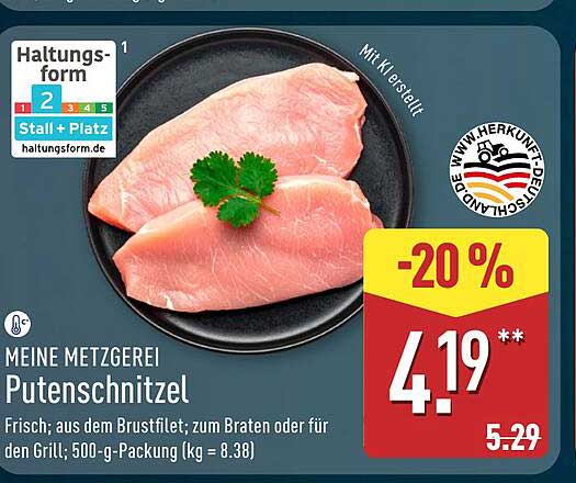 MEINE METZGEREI Putenschnitzel 500-g-Packung