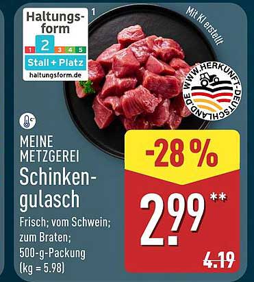 Meine Metzgerei Schinkengulasch 500 g