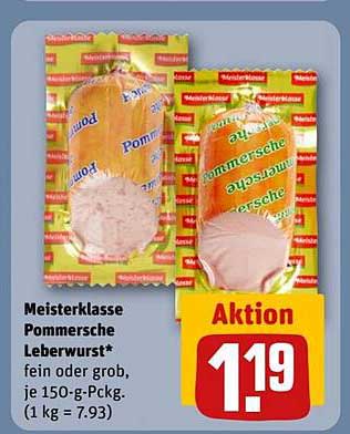 Meisterklasse Pommersche Leberwurst* fein oder grob, je 150-g-Pckg.