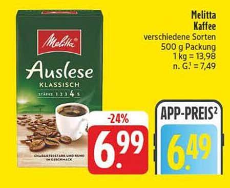 Melitta Auslese Kaffee 500 g Packung - verschiedene Sorten