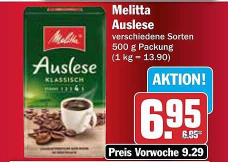 Melitta Auslese, verschiedene Sorten 500 g Packung