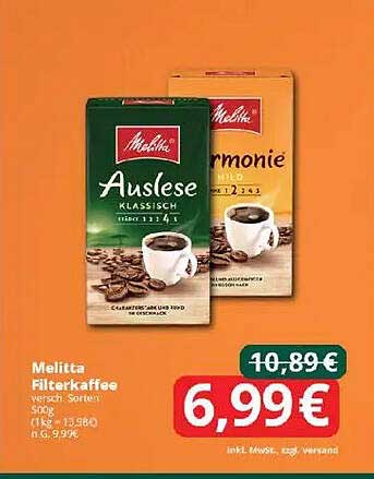 Melitta Filterkaffee Auslese und Harmonie 500g